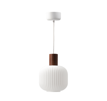 Lampada a sospensione Fair Ø20cm - Vetro satinato-frassino tinto scuro - Scandi Living