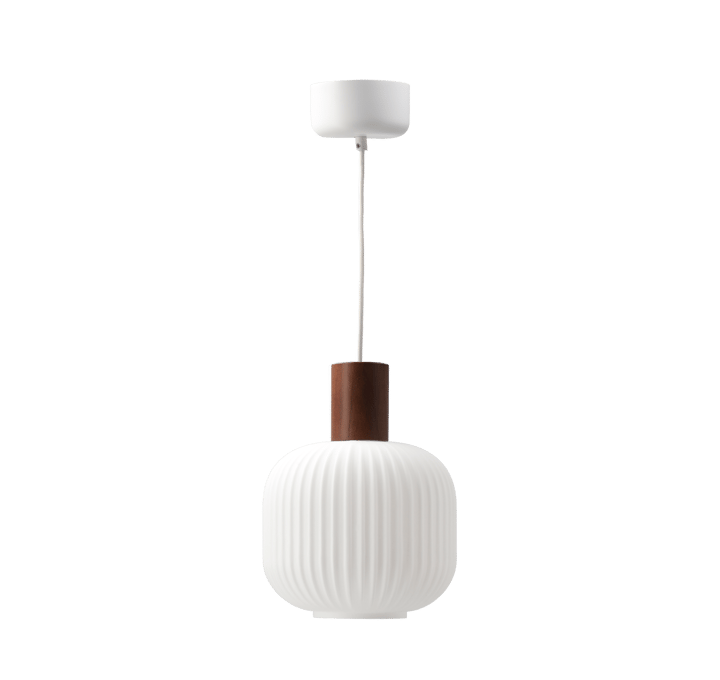 Lampada a sospensione Fair Ø20cm, Vetro satinato-frassino tinto scuro Scandi Living