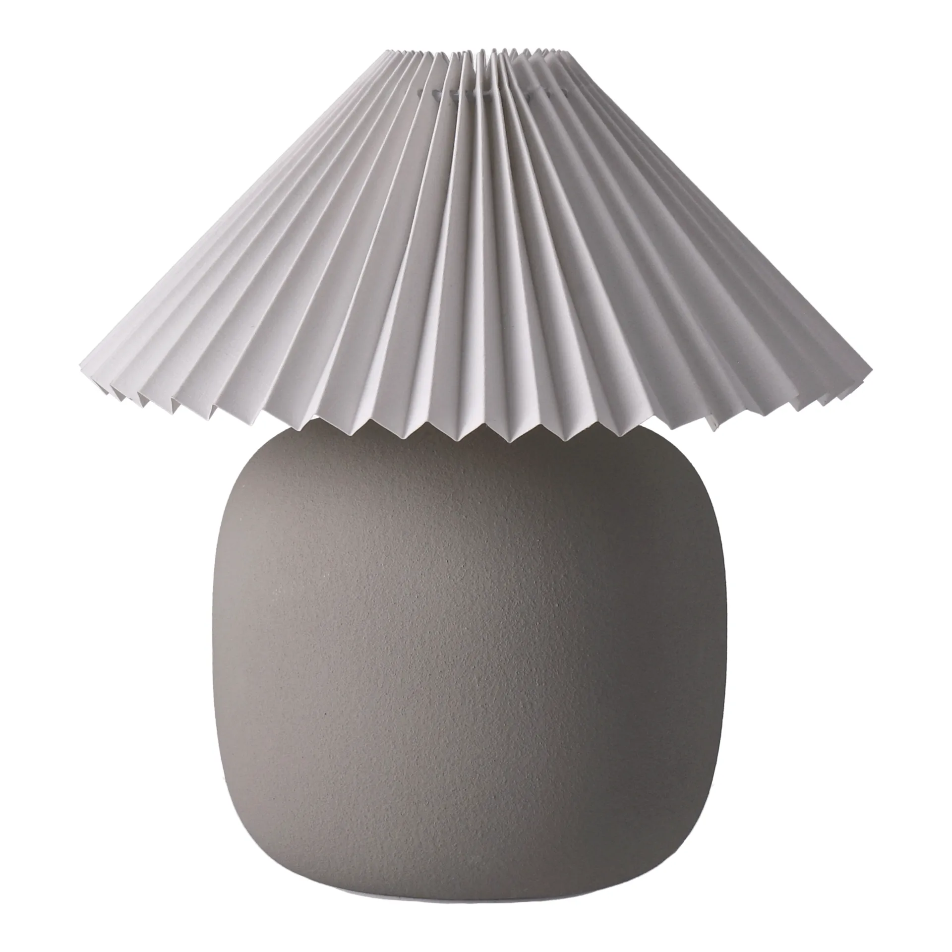 Lampada da tavolo Boulder 29 cm grey-pleated white Scandi Living