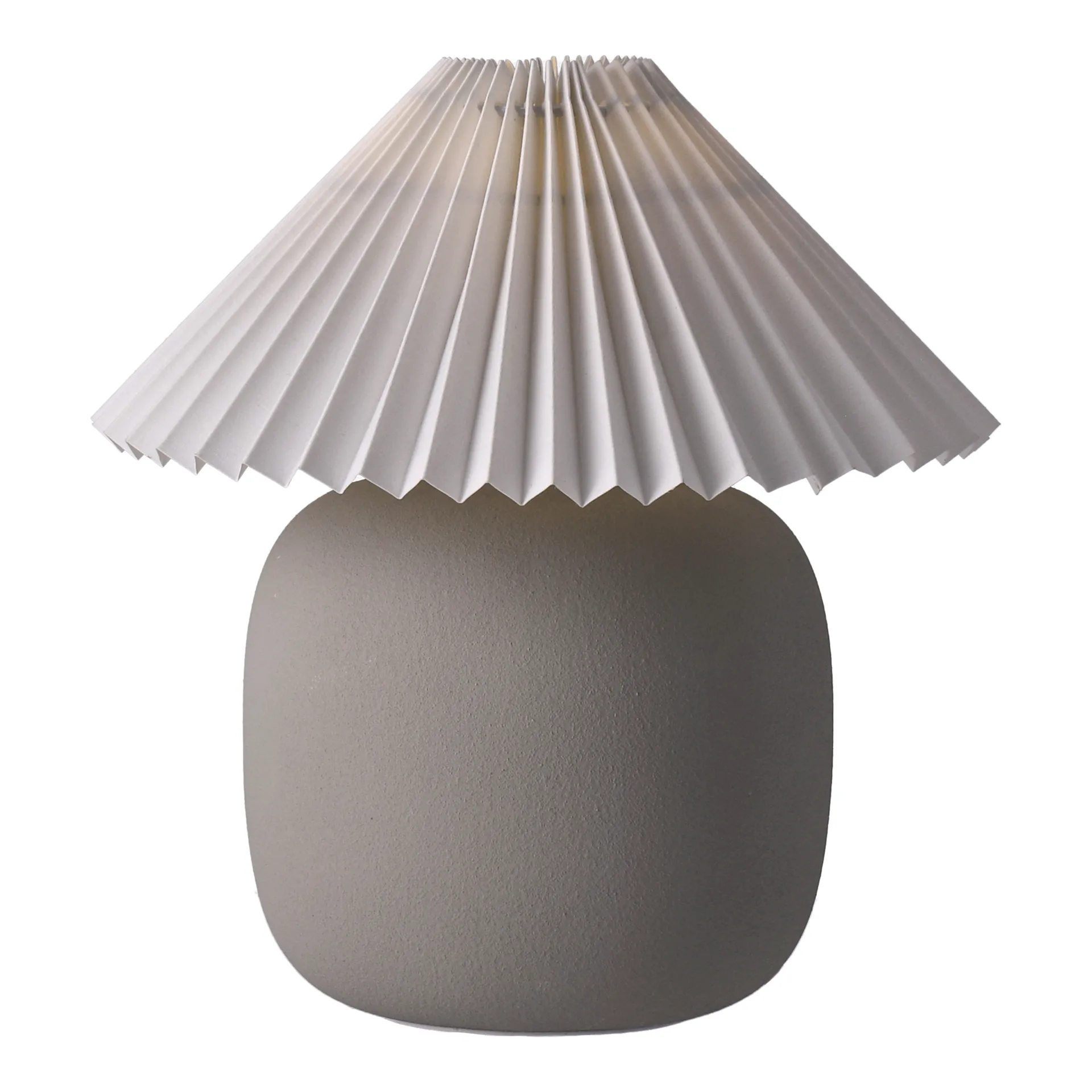 Lampada da tavolo Boulder 29 cm grey-pleated white Scandi Living