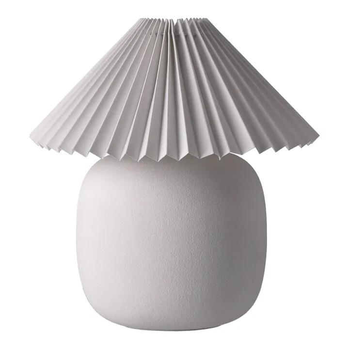Lampada da tavolo Boulder 29 cm white-pleated white - Scandi Living