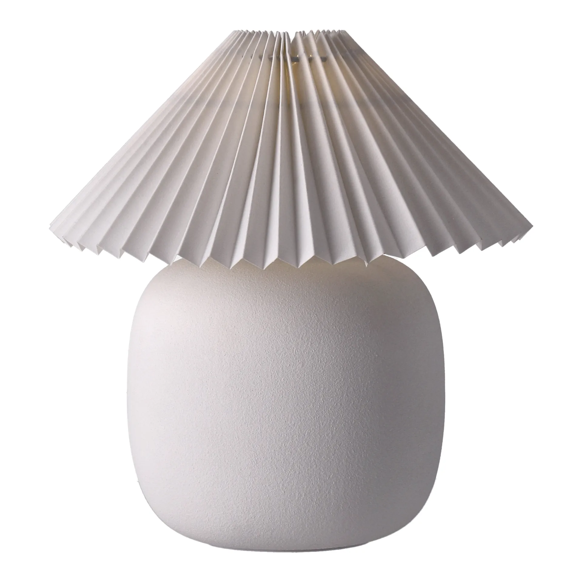 Lampada da tavolo Boulder 29 cm white-pleated white,  Scandi Living