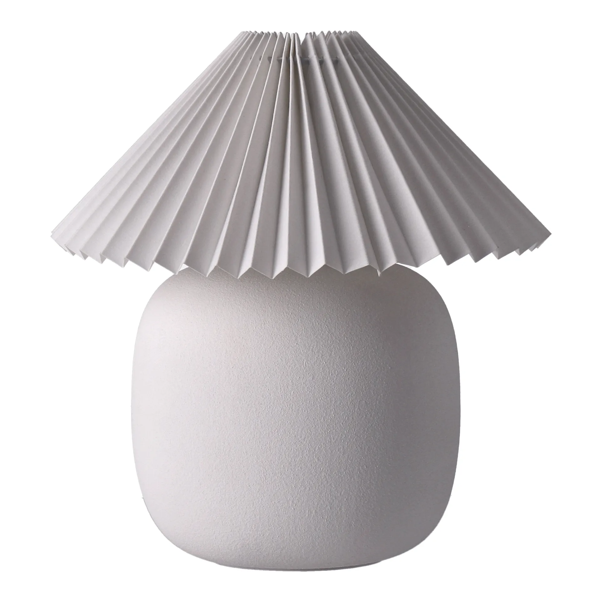 Lampada da tavolo Boulder 29 cm white-pleated white Scandi Living