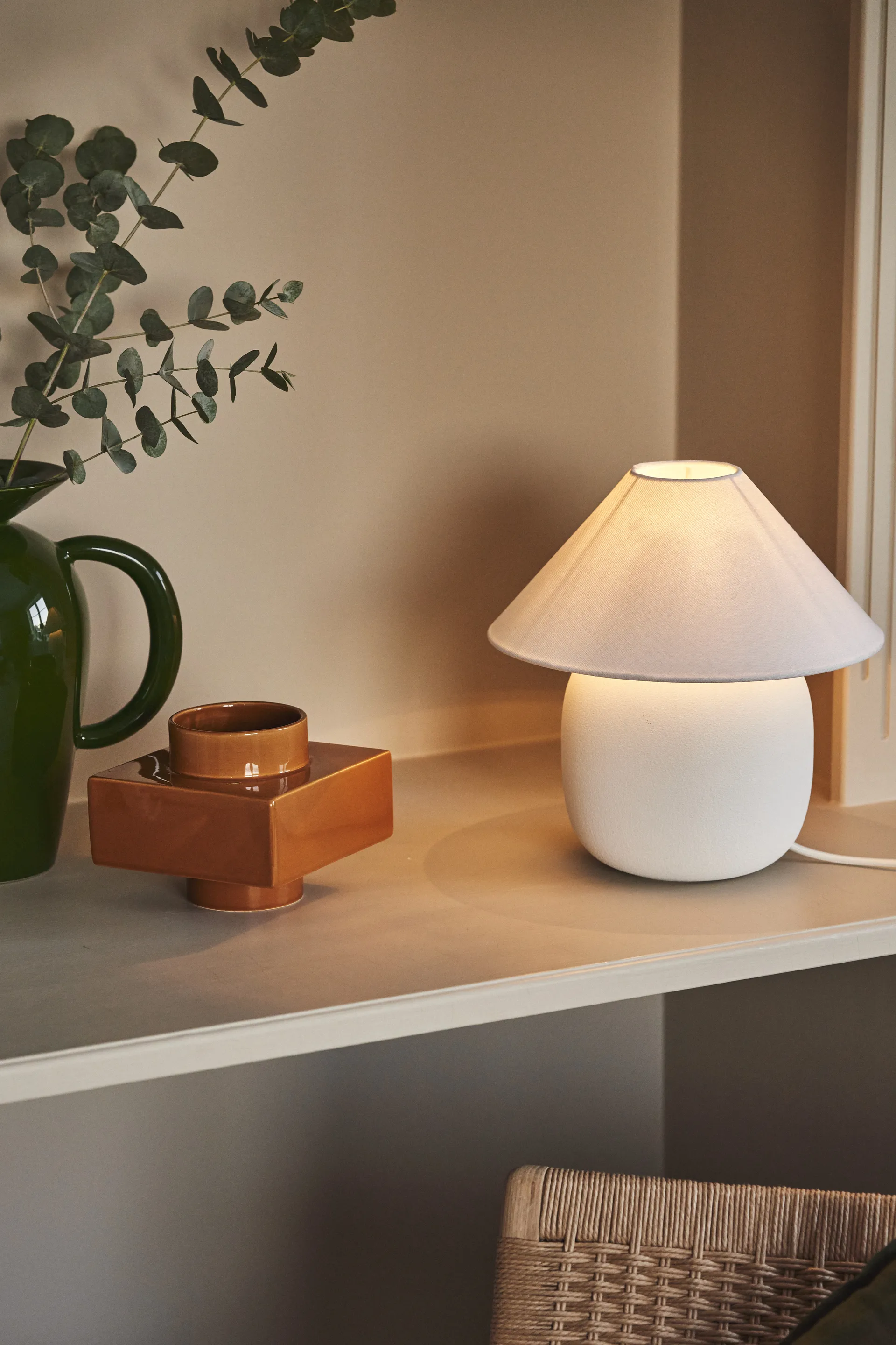 Lampada da tavolo Boulder 29 cm white-white,  Scandi Living