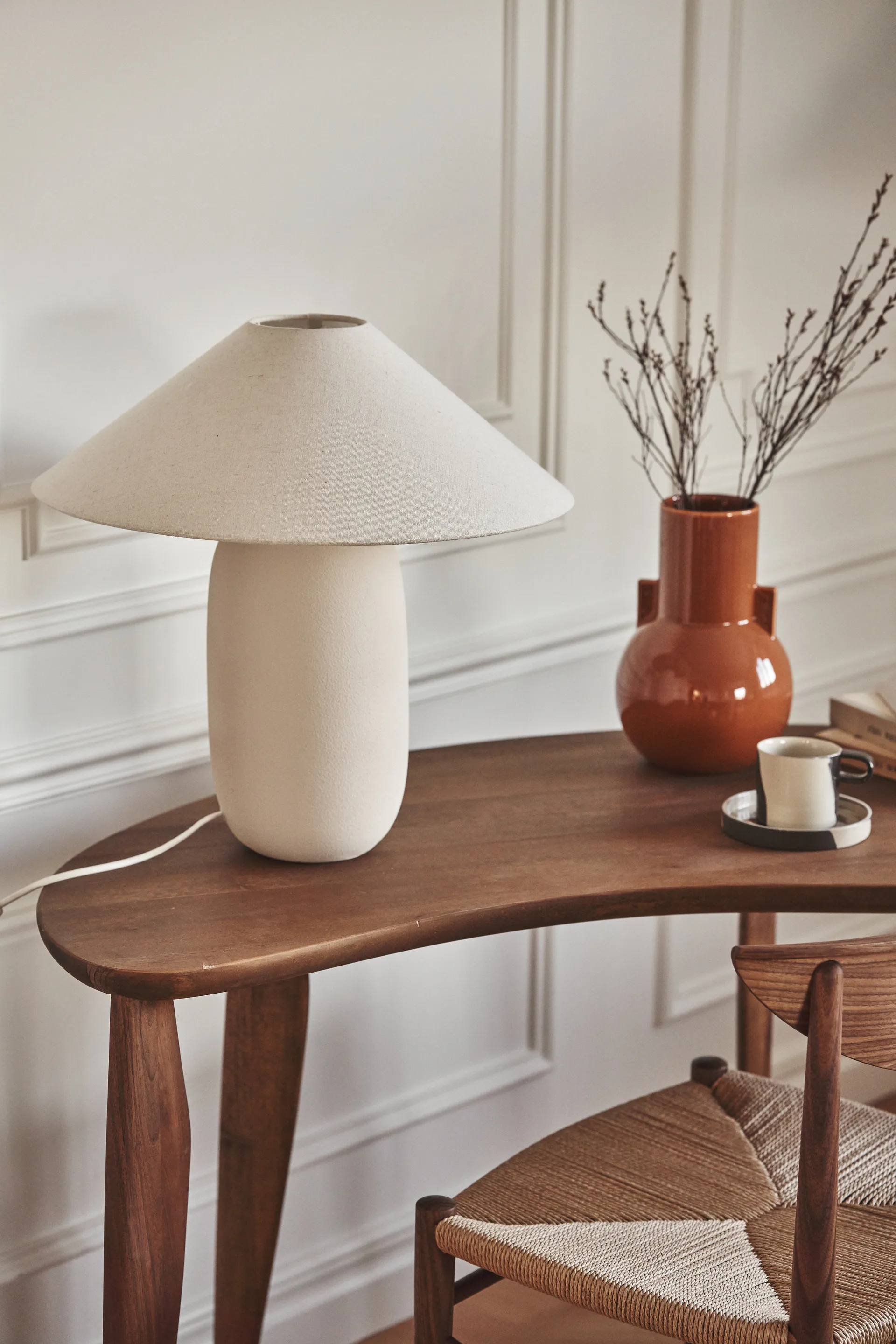 Lampada da tavolo Boulder 48 cm beige-nature Scandi Living