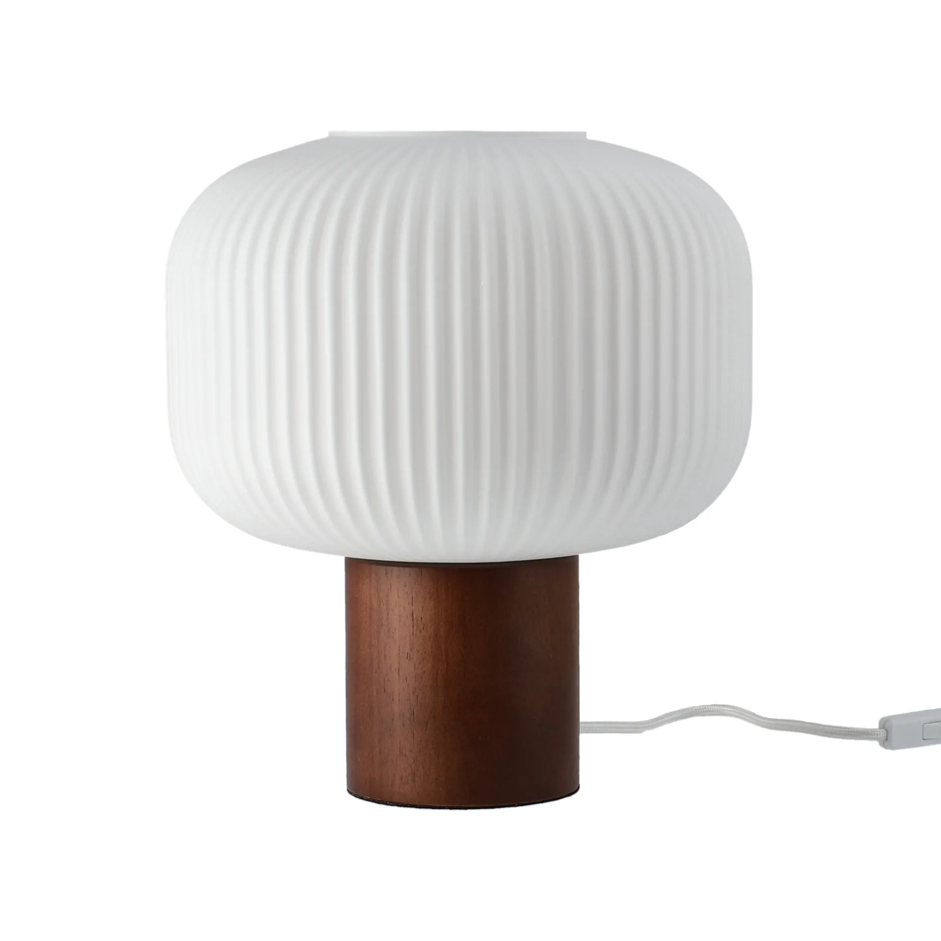 Lampada da tavolo Fair 34,5 cm, Vetro smerigliato, frassino tinto scuro Scandi Living