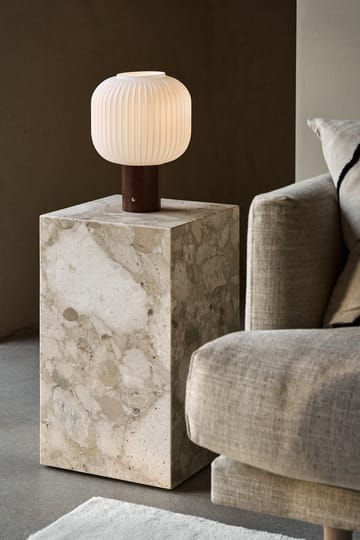 Lampada da tavolo portatile Fair - Vetro satinato-frassino tinto scuro - Scandi Living