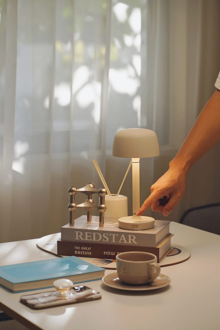 Lampada da tavolo portatile Halo 25,5 cm, Beige Scandi Living