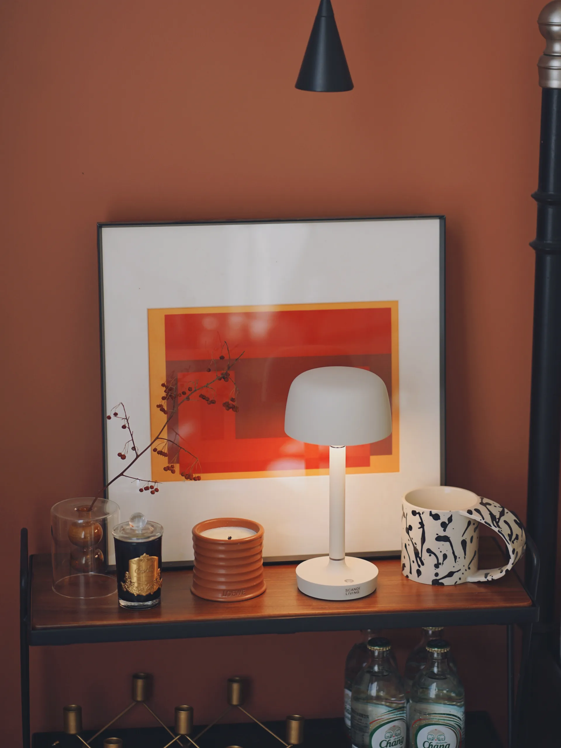 Lampada da tavolo portatile Halo 25,5 cm, Beige Scandi Living