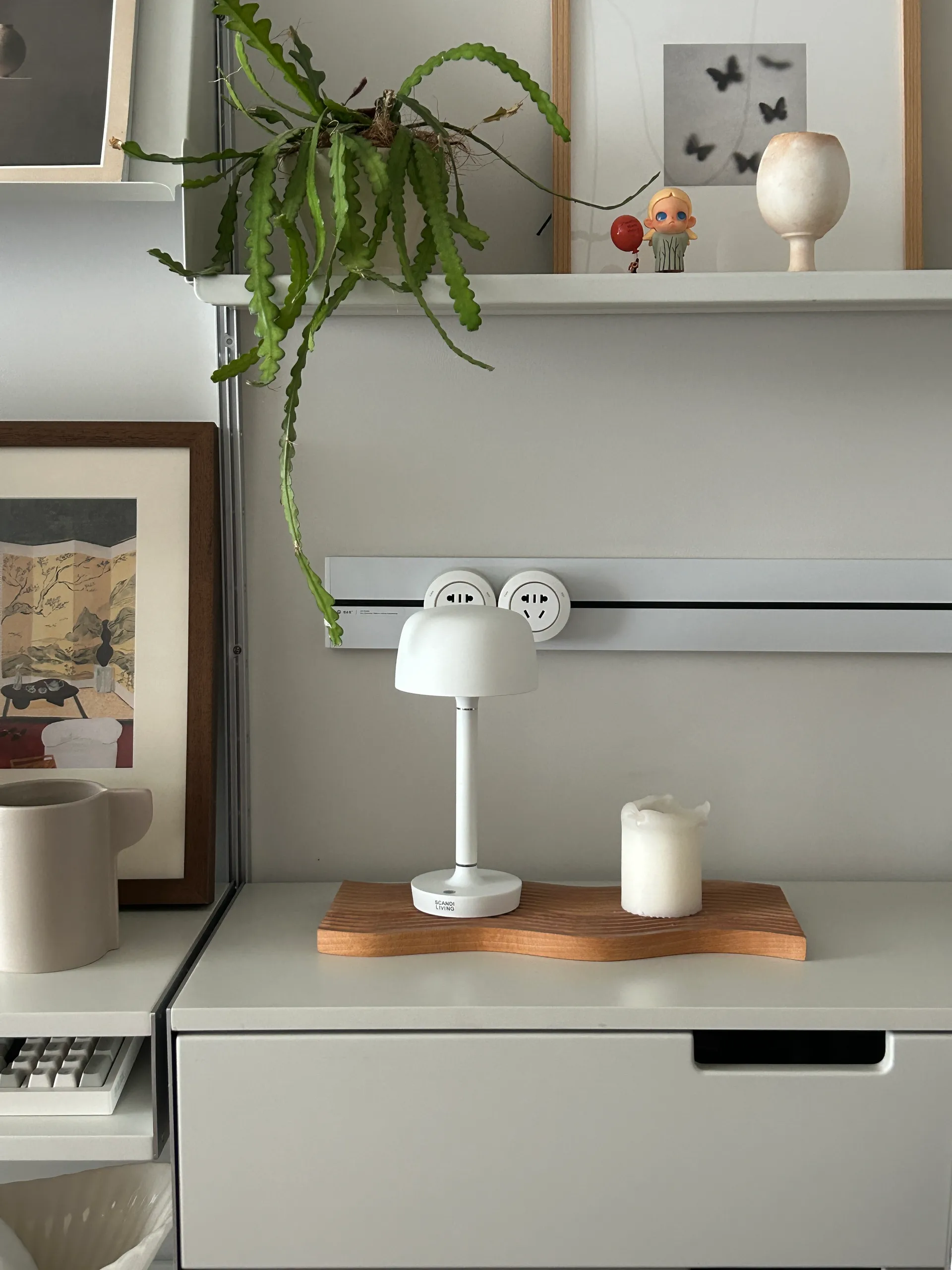 Lampada da tavolo portatile Halo 25,5 cm, White Scandi Living