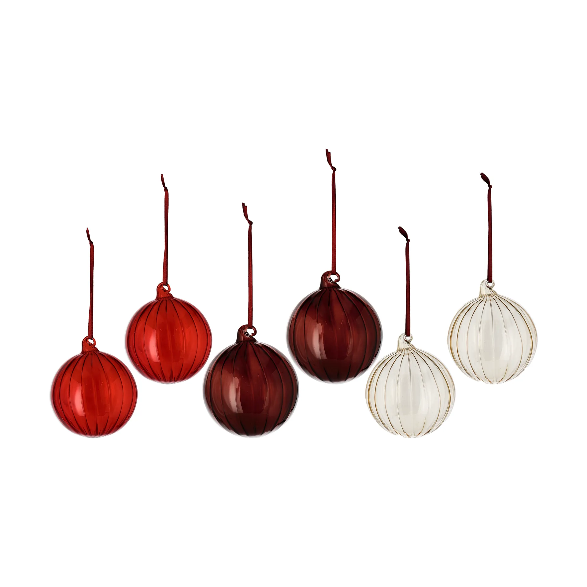 Pallina di Natale Clarity Ø 8 cm, confezione da 6, Rosso Scandi Living
