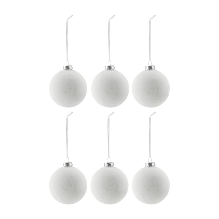 Pallina di Natale Snowing, confezione da 6 - Bianco - Scandi Living