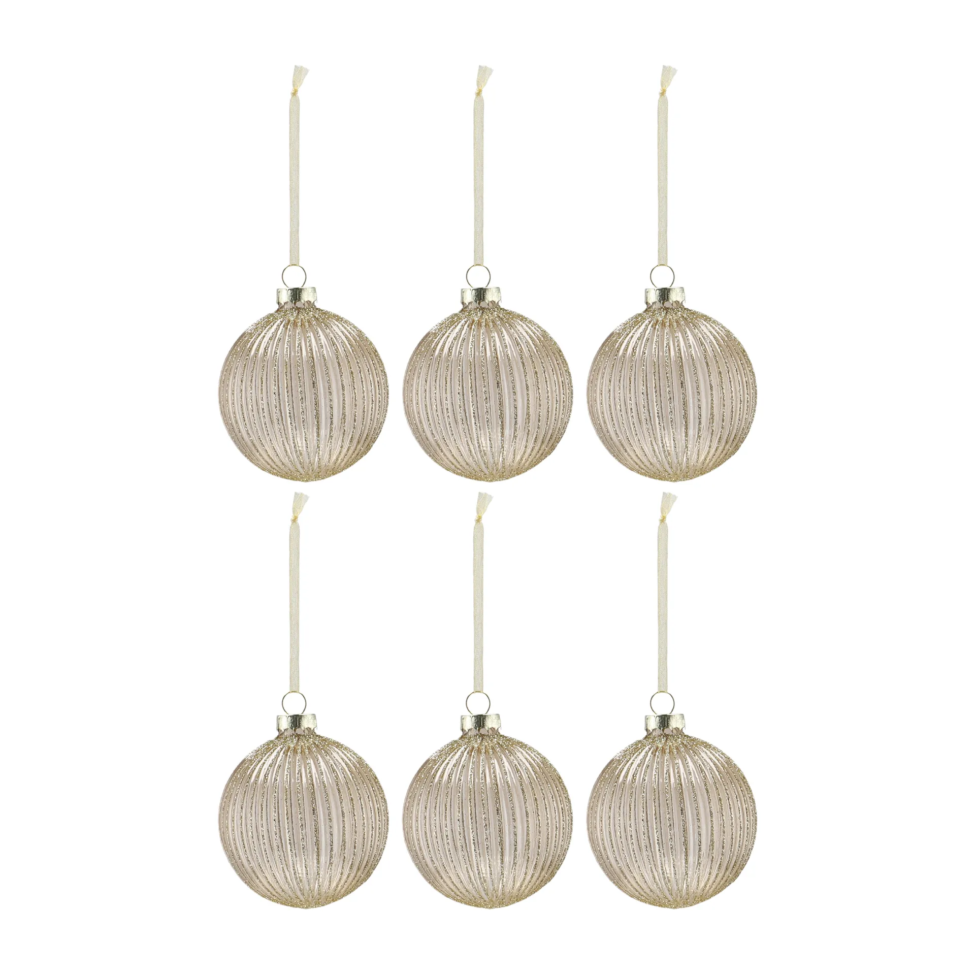 Palline di Natale Holiday baubles, confezione da 6, Dorato Scandi Living