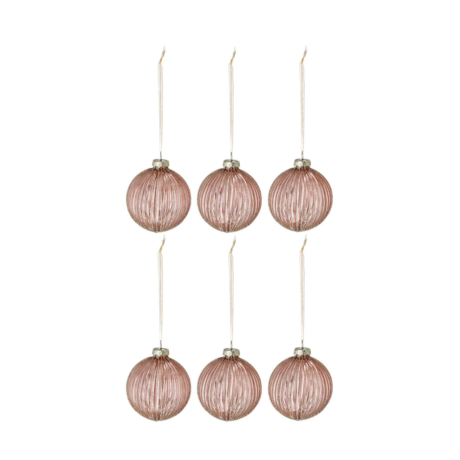 Palline di Natale Holiday baubles, confezione da 6, Rose gold Scandi Living