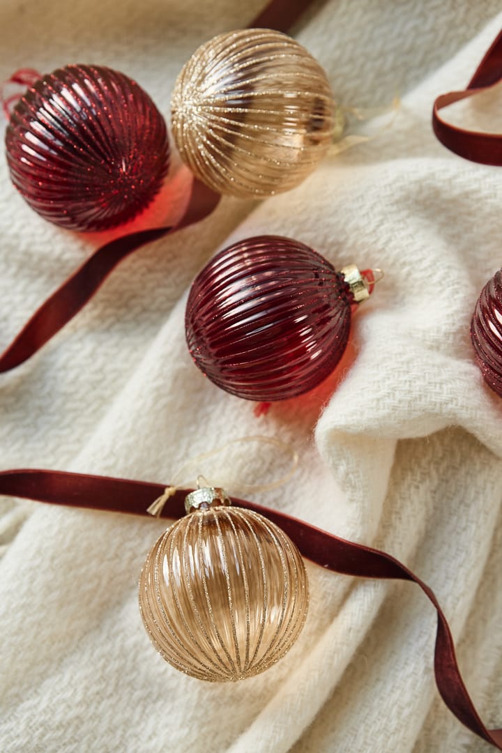 Palline di Natale Holiday baubles, confezione da 6 - Rosso - Scandi Living