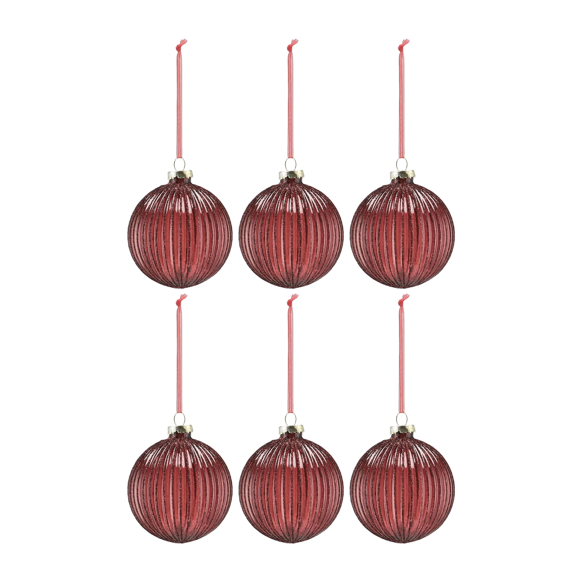 Palline di Natale Holiday baubles, confezione da 6, Rosso Scandi Living