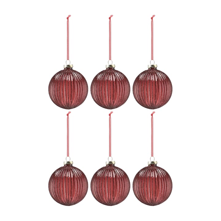 Palline di Natale Holiday baubles, confezione da 6 - Rosso - Scandi Living