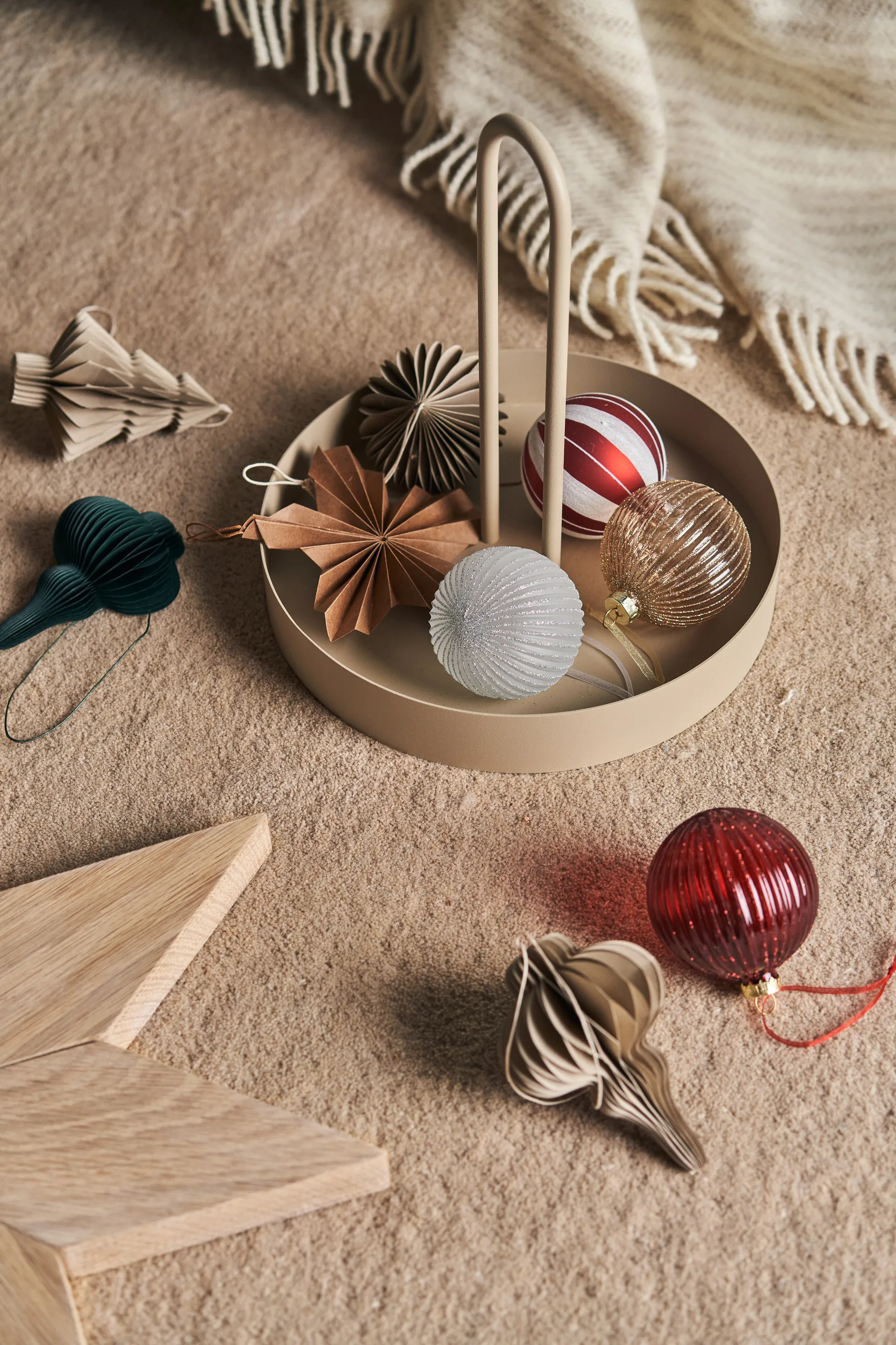 Palline di Natale Holiday baubles, confezione da 6, White Scandi Living