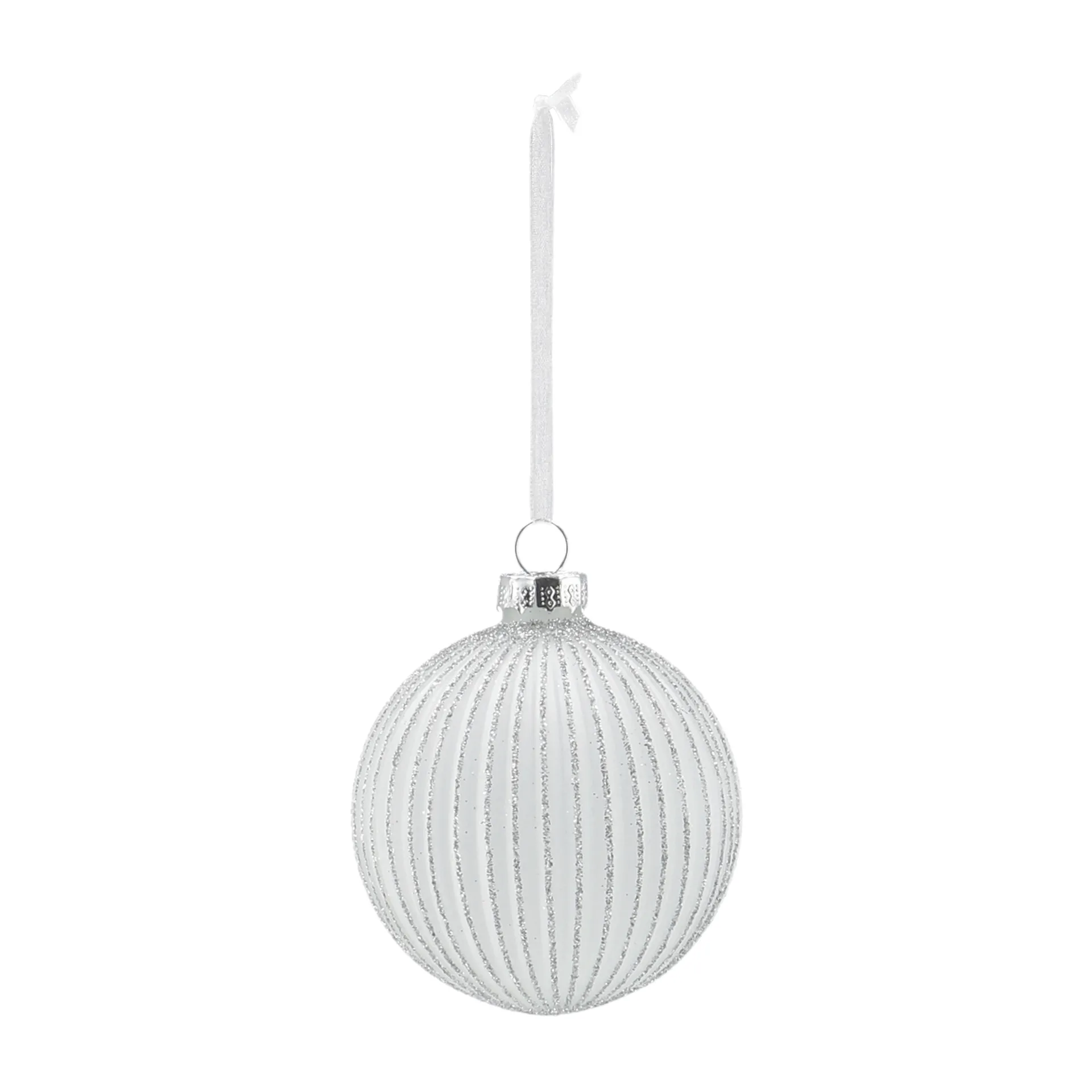 Palline di Natale Holiday baubles, confezione da 6, White Scandi Living