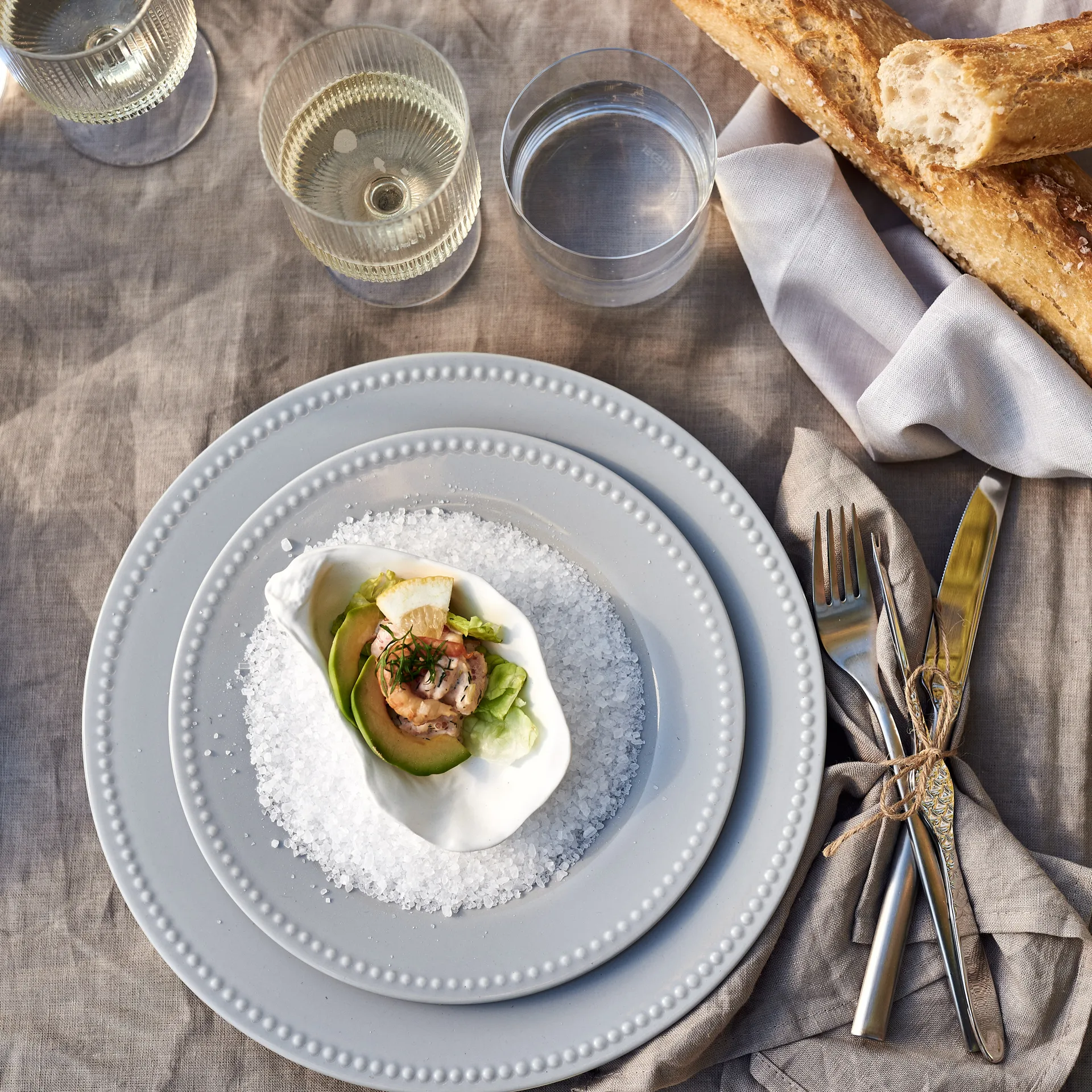 Piattino Dots 22 cm confezione da 4, Grigio Scandi Living