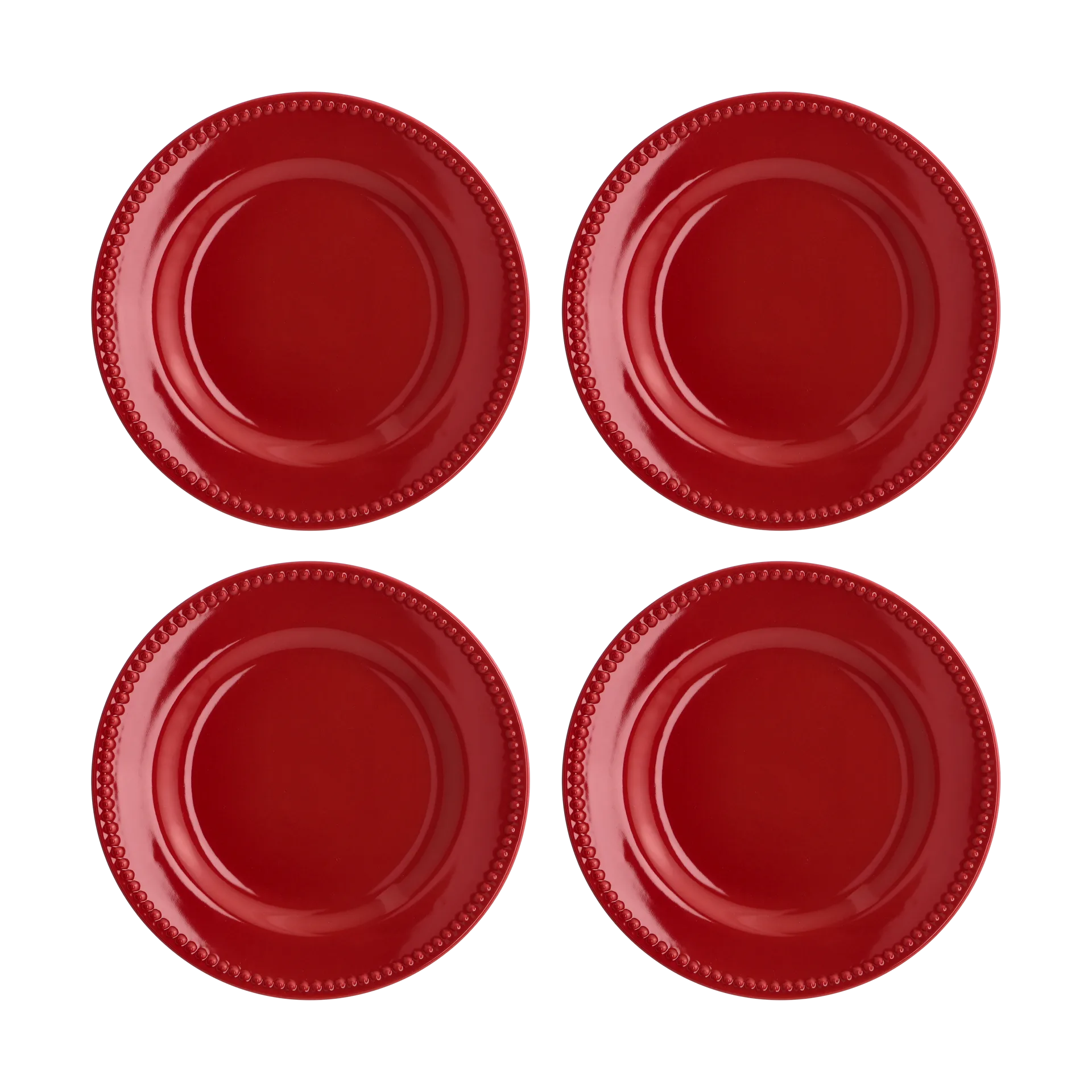 Piattino Dots 22 cm confezione da 4, Rosso Scandi Living