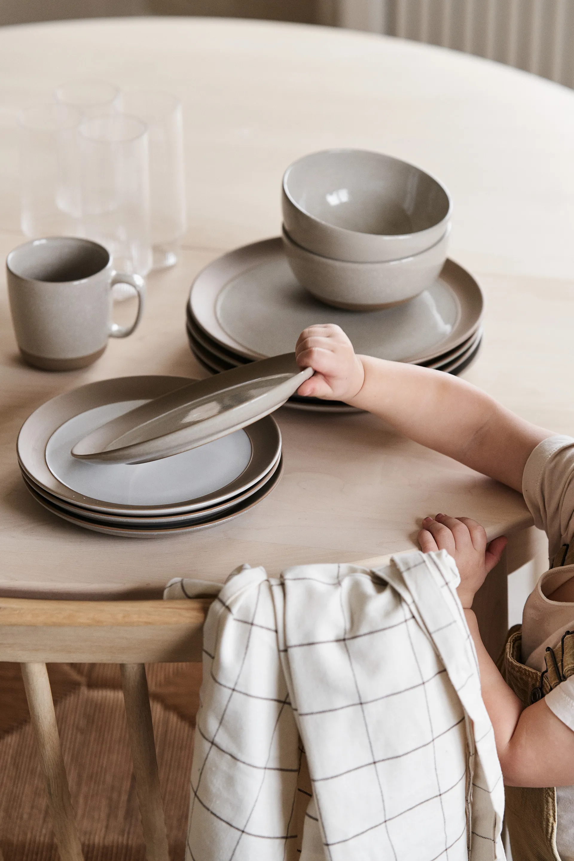 Piattino Fossil Ø21 cm, Bianco Scandi Living