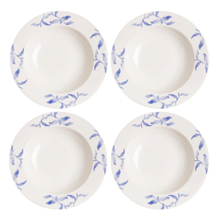 Piatto fondo Havspil 23 cm confezione da 4 - blu-bianco - Scandi Living