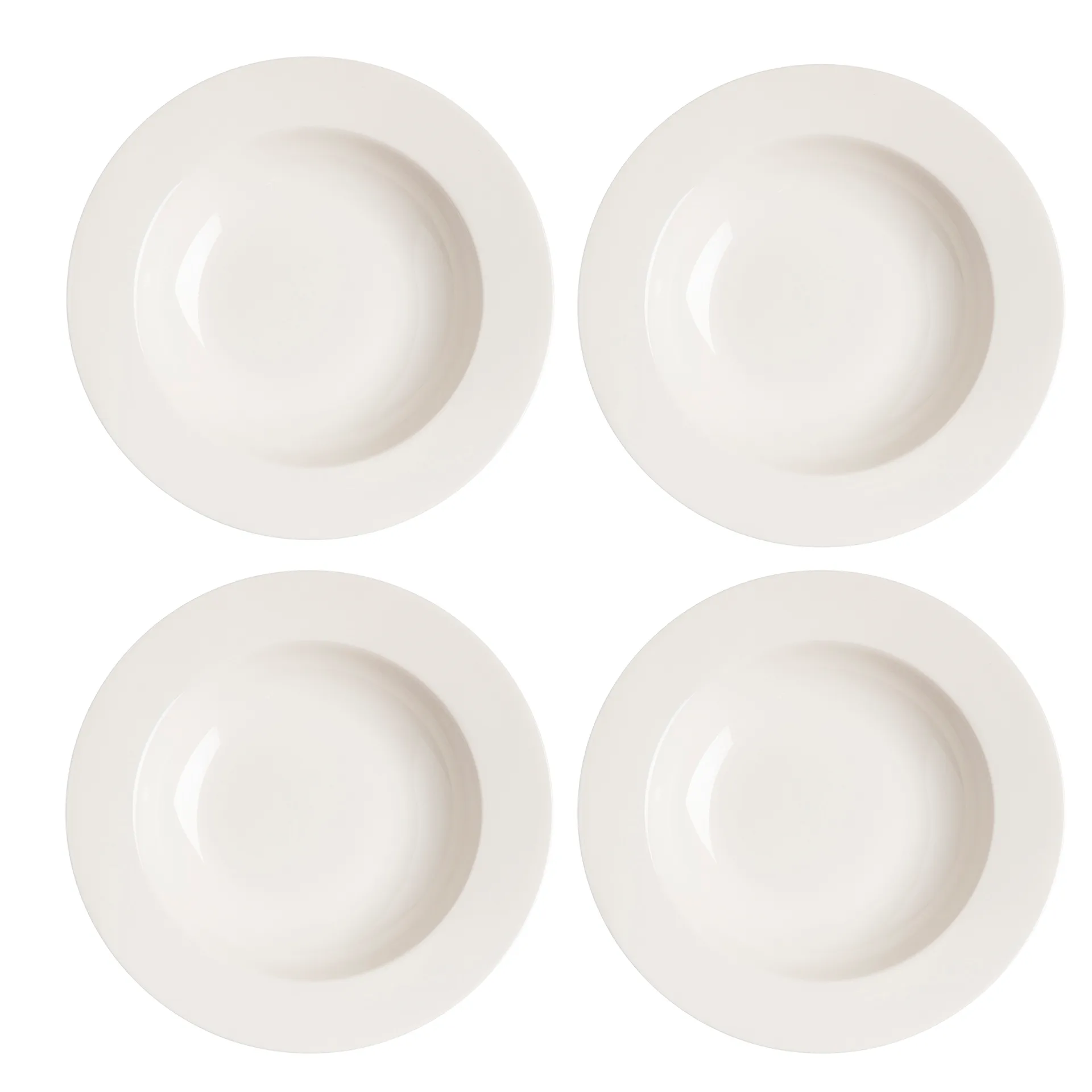 Piatto fondo Kalk 23 cm confezione da 4, bianco Scandi Living