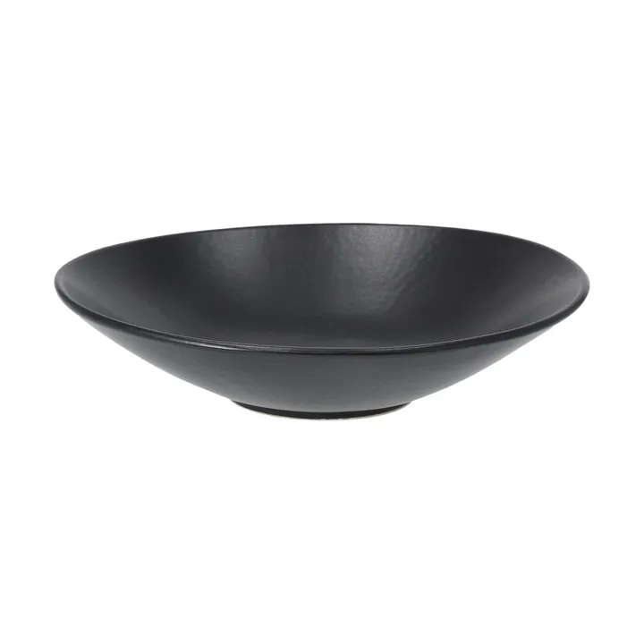 Piatto per pasta Terra - Nero in gres, Ø22,5 cm - Scandi Living