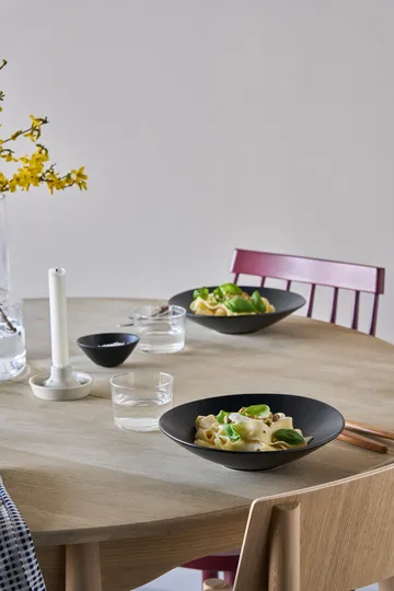 Piatto per pasta Terra - Nero in gres, Ø22,5 cm - Scandi Living