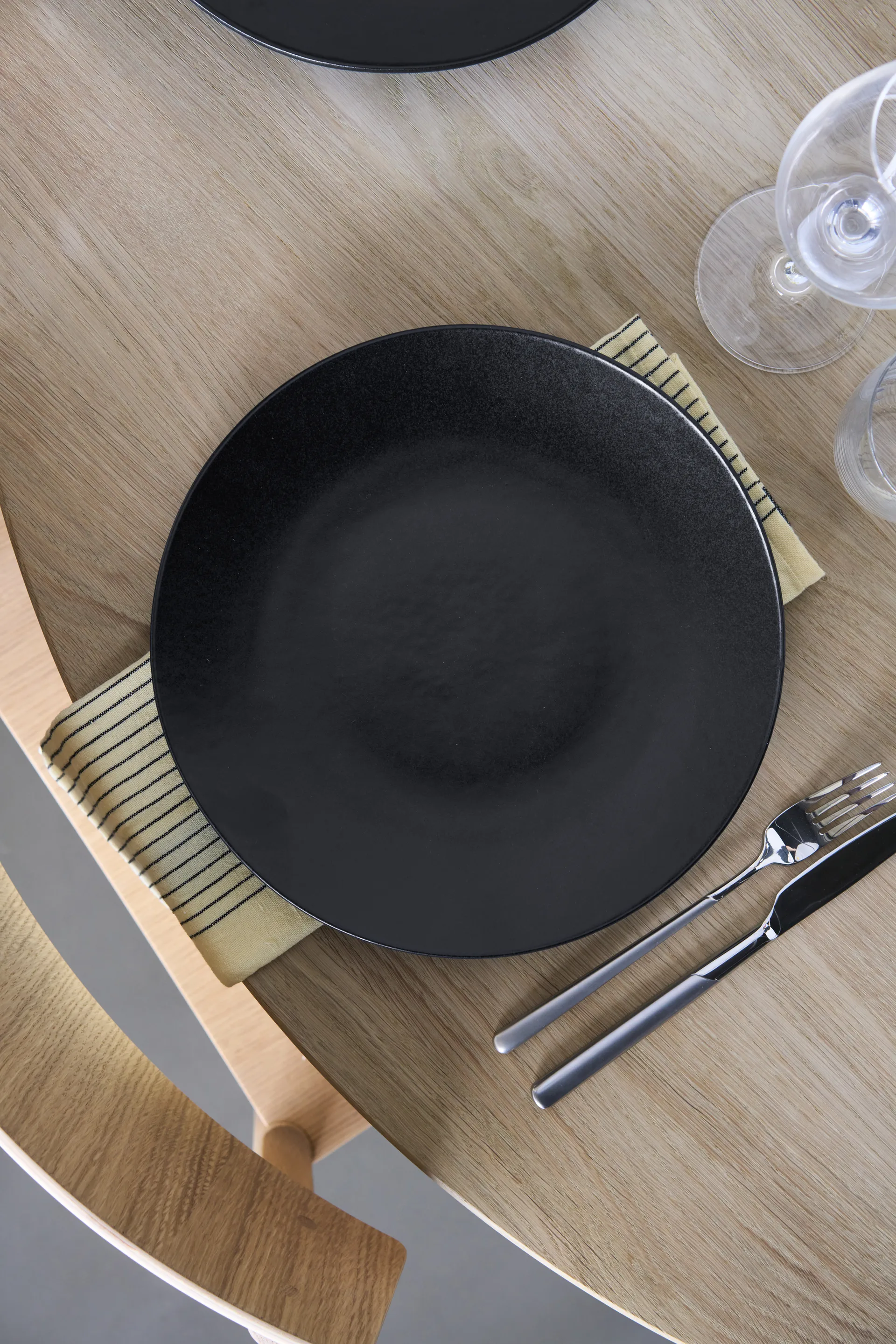 Piatto piano Terra, Nero in gres, Ø26,5 cm Scandi Living