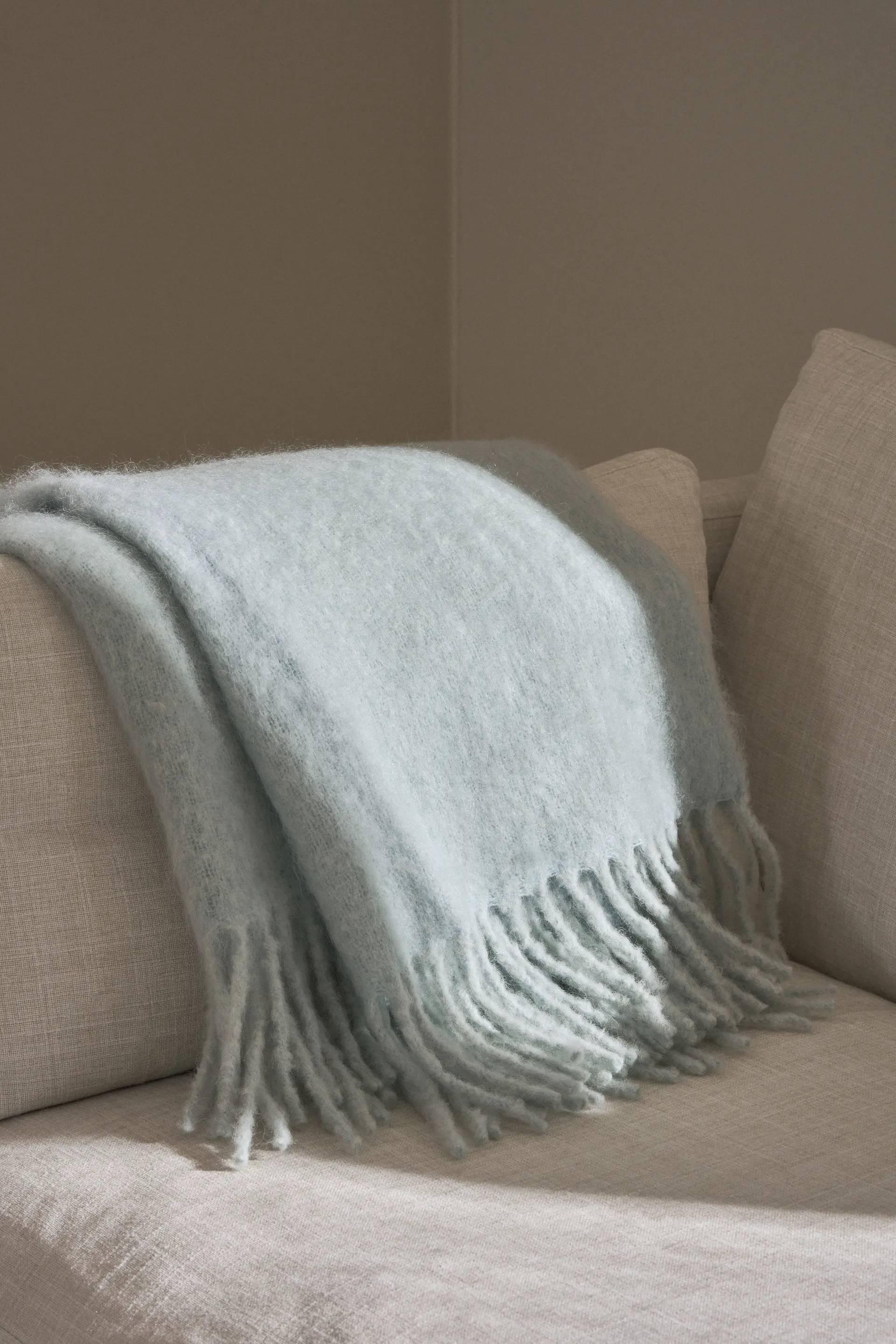 Plaid Dune mohair 130x170 cm, Ice blue Scandi Living