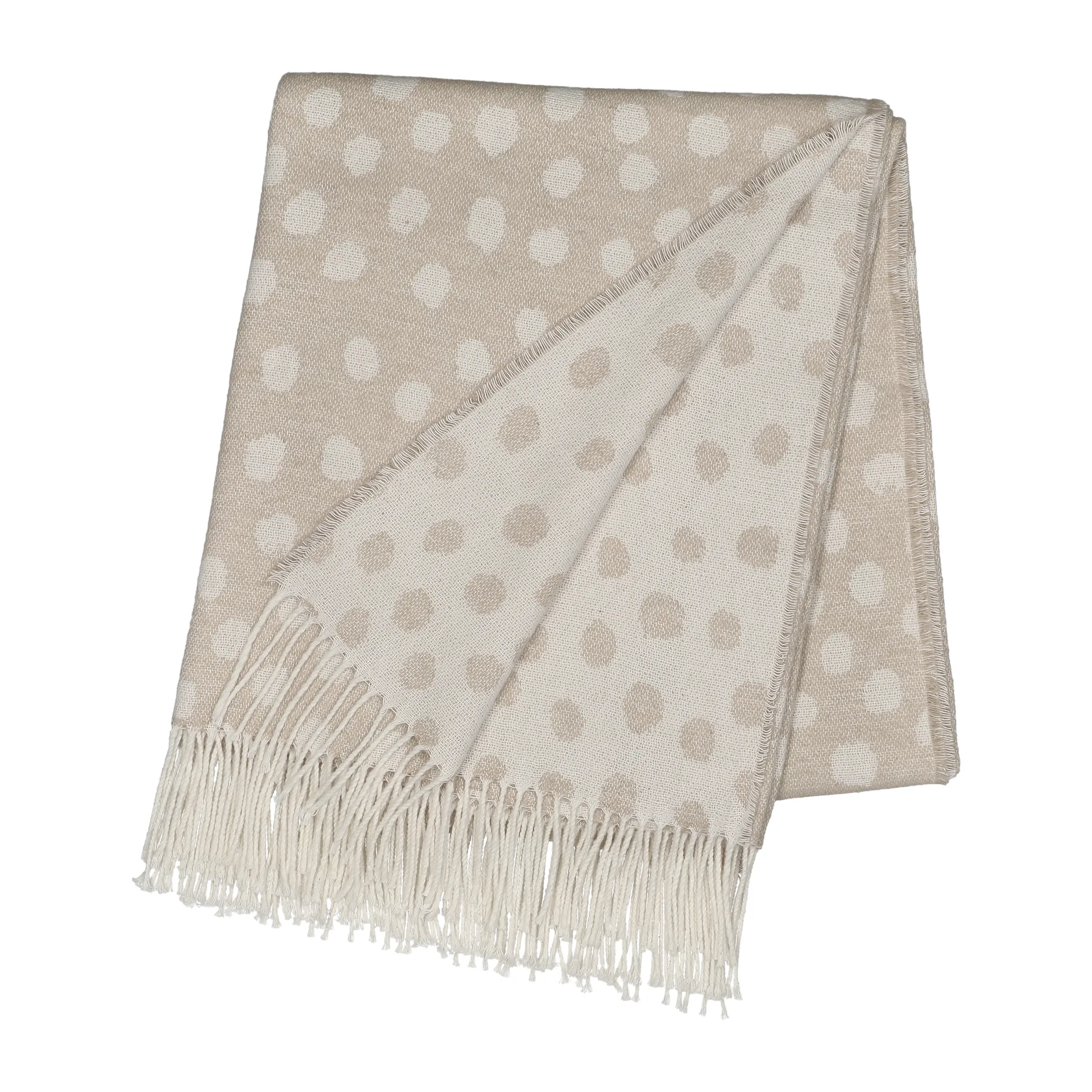 Plaid in cotone Droplets 130x185 cm, Beige Scandi Living