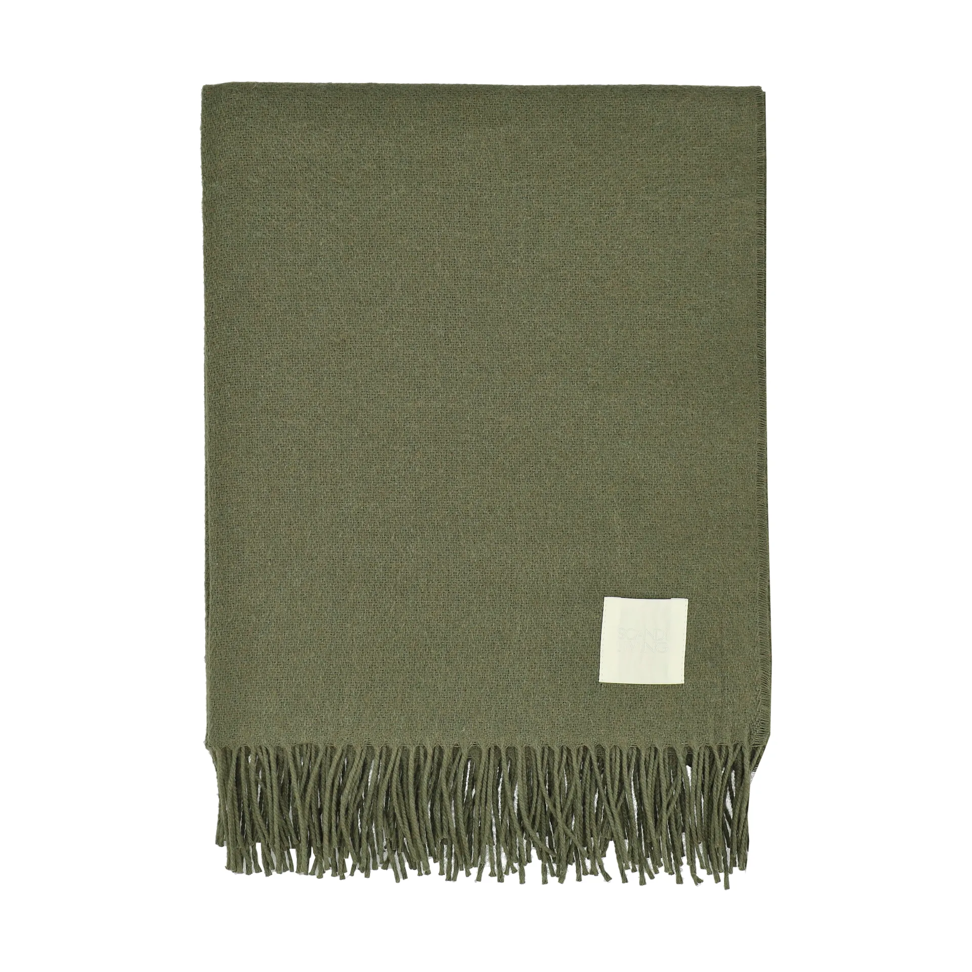 Plaid in cotone Loom 125x170 cm, Khaki Scandi Living