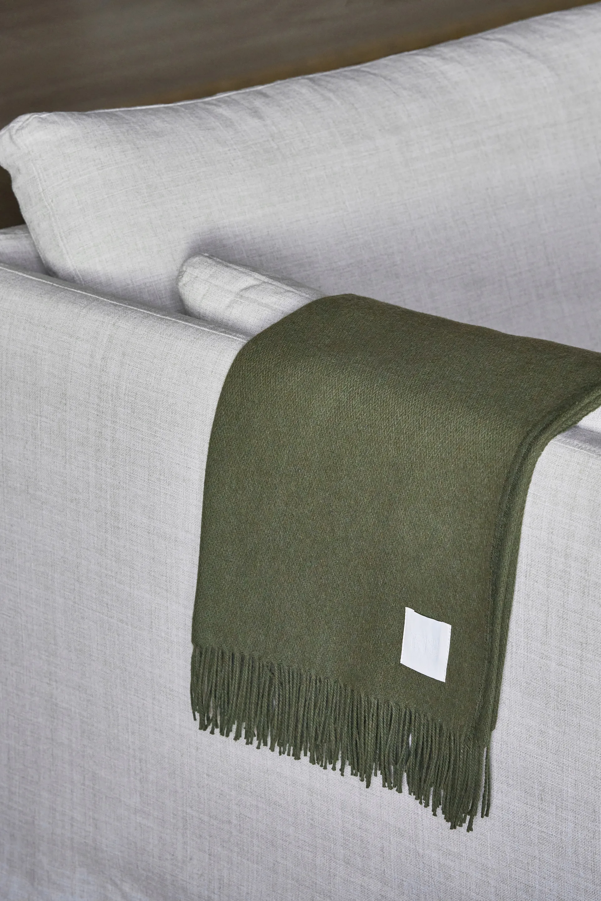 Plaid in cotone Loom 125x170 cm, Khaki Scandi Living