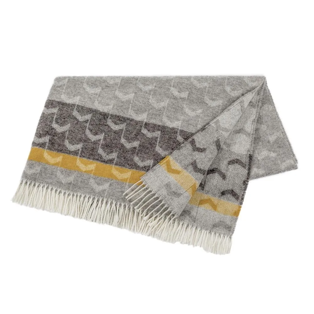 Plaid in lana Arrow, mustard Scandi Living