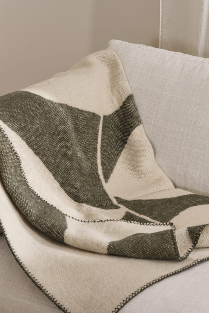Plaid in lana Leaf 130x180 cm, Khaki verde Scandi Living