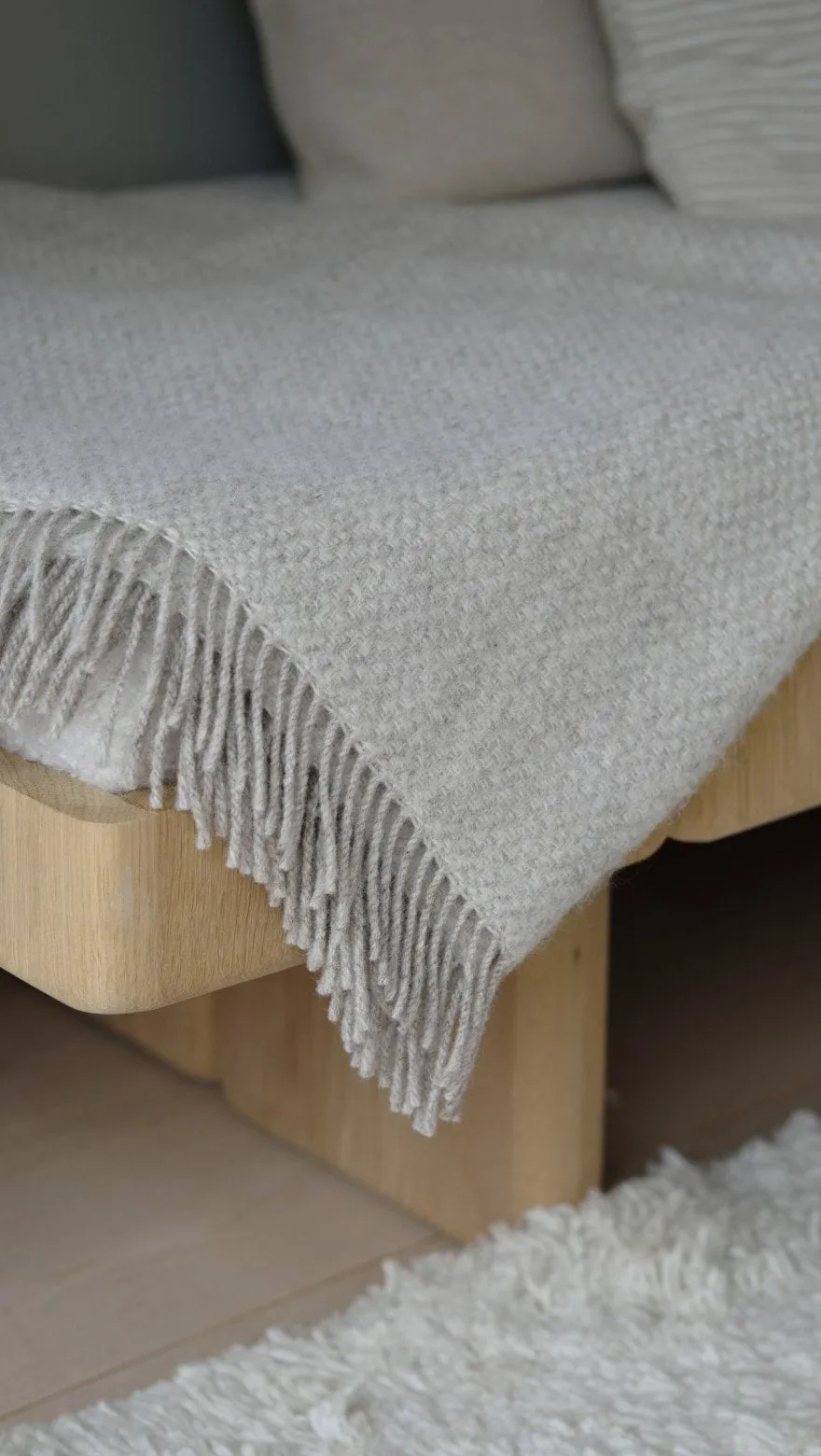 Plaid in lana Sandstone 130x180 cm, beige Scandi Living