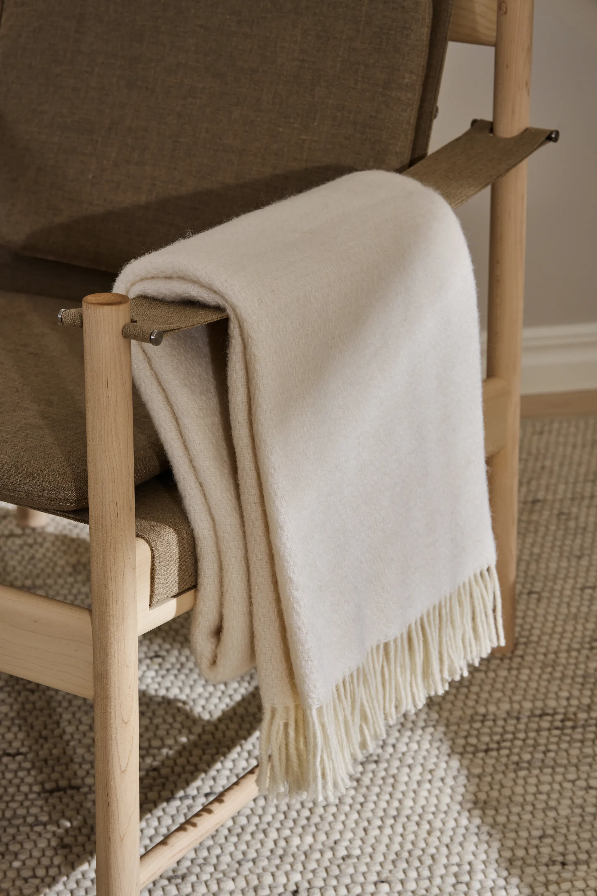 Plaid in lana Sandstone 130x180 cm, Crema Scandi Living