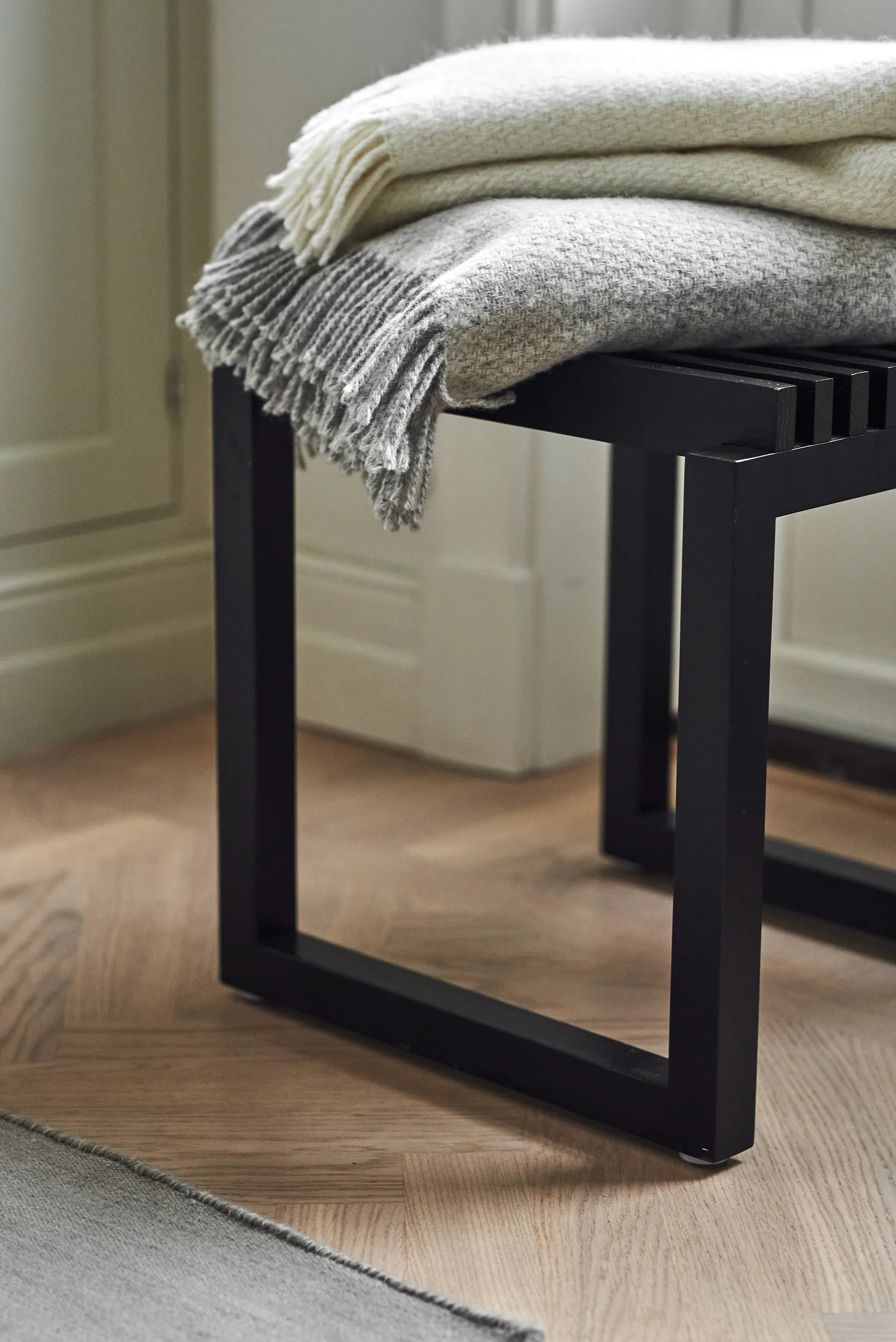 Plaid in lana Sandstone 130x180 cm, Grigio chiaro Scandi Living