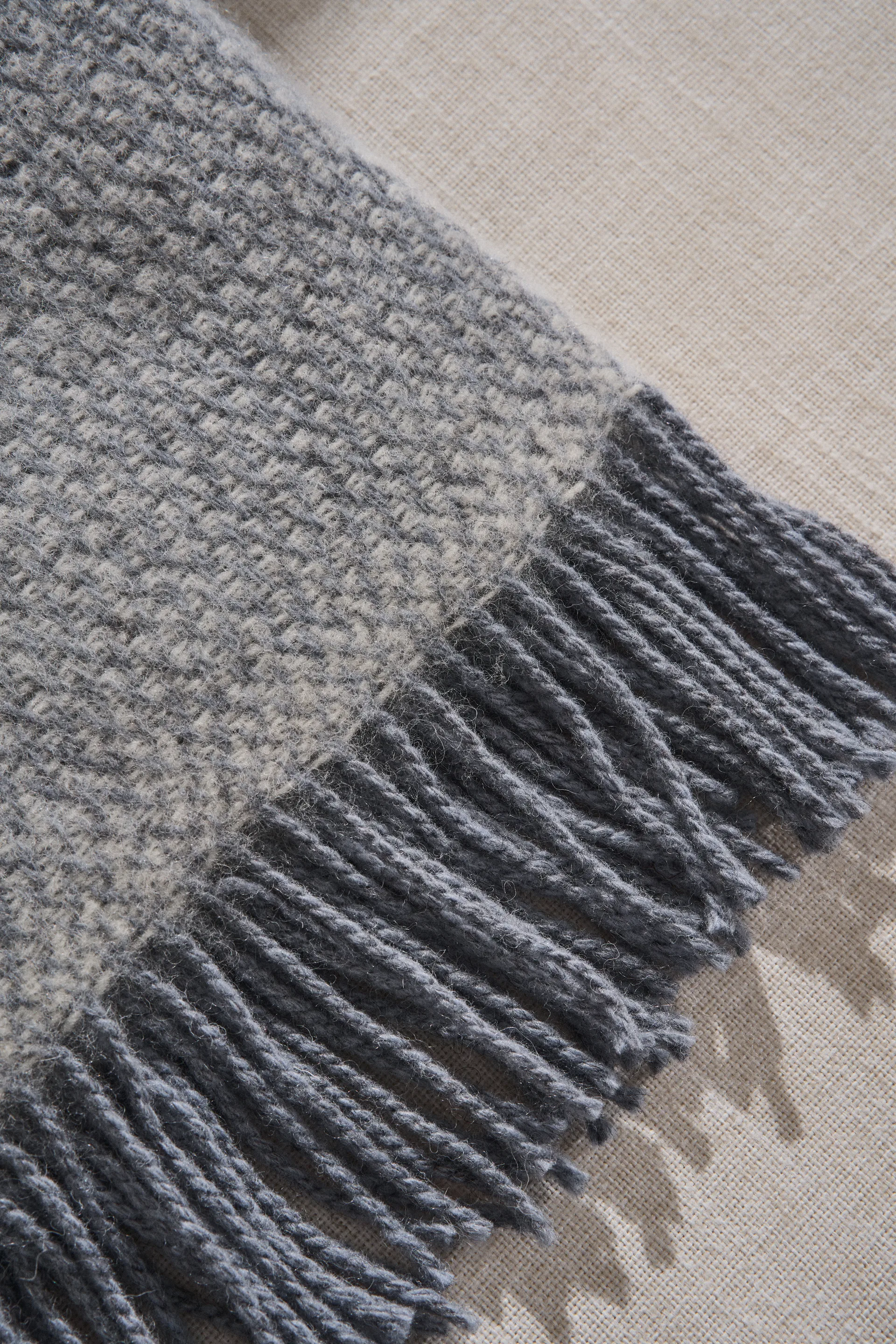 Plaid in lana Sandstone 130x180 cm, Melange blu colomba Scandi Living