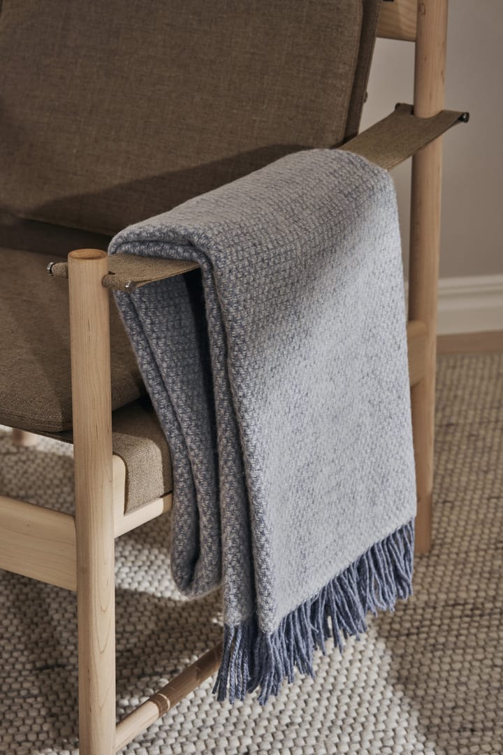 Plaid in lana Sandstone 130x180 cm, Melange blu colomba Scandi Living