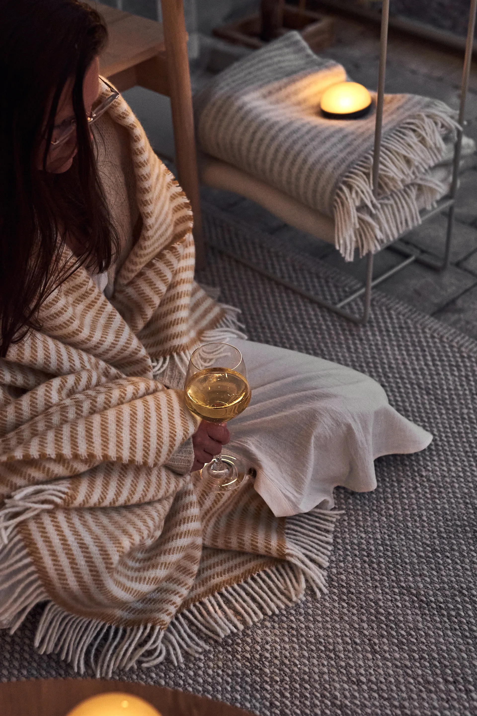 Plaid in lana Tidal 130x180 cm, Mustard Scandi Living