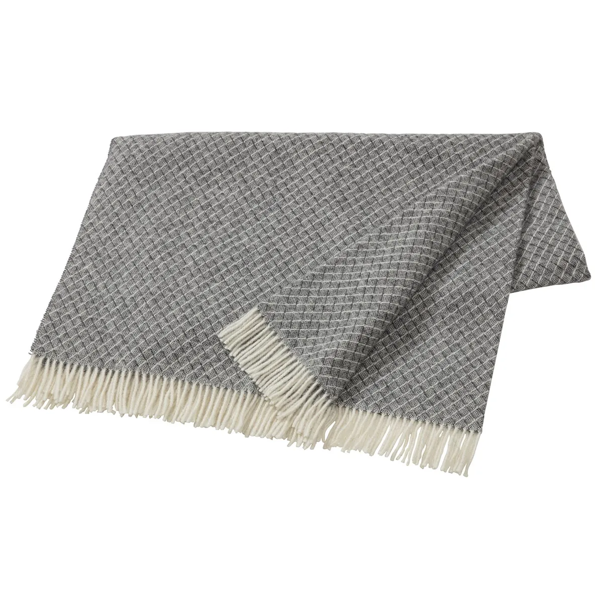Plaid in lana Wicker, grigio Scandi Living