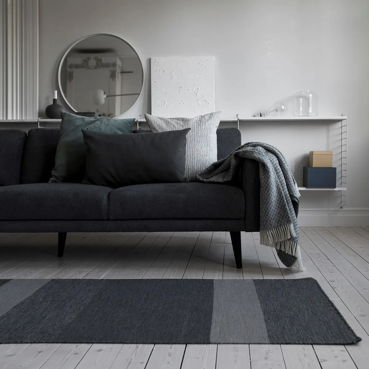 Plaid in lana Wicker, grigio Scandi Living