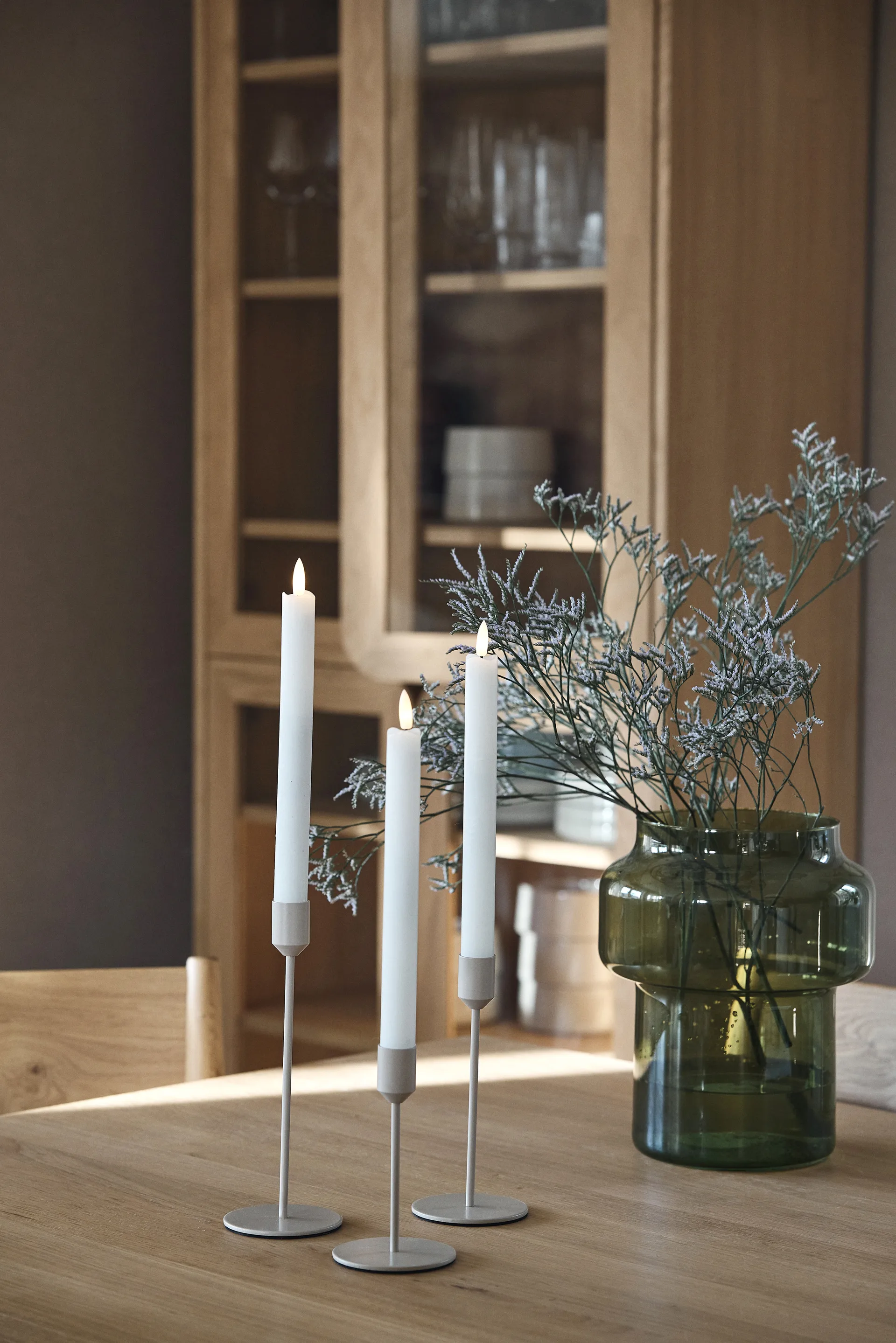 Portacandela Glare 18 cm, Greige Scandi Living