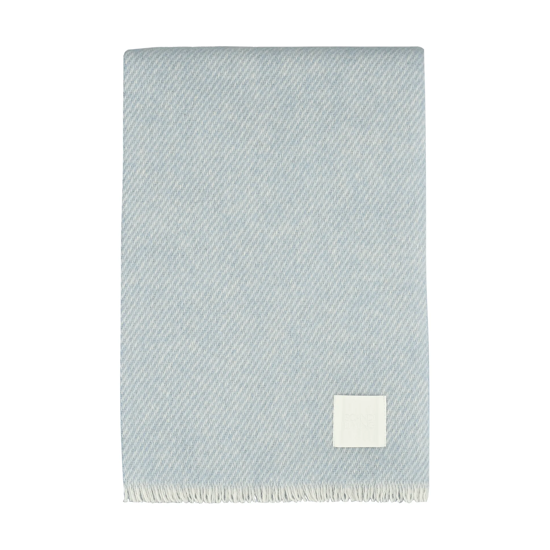 Row plaid in lana a righe, Azzurro chiaro, 120x185 cm Scandi Living