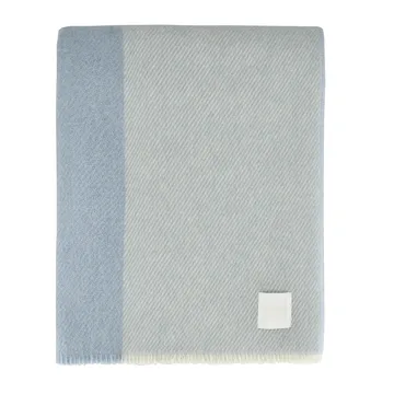 Row plaid in lana a righe - Azzurro chiaro, 120x185 cm - Scandi Living