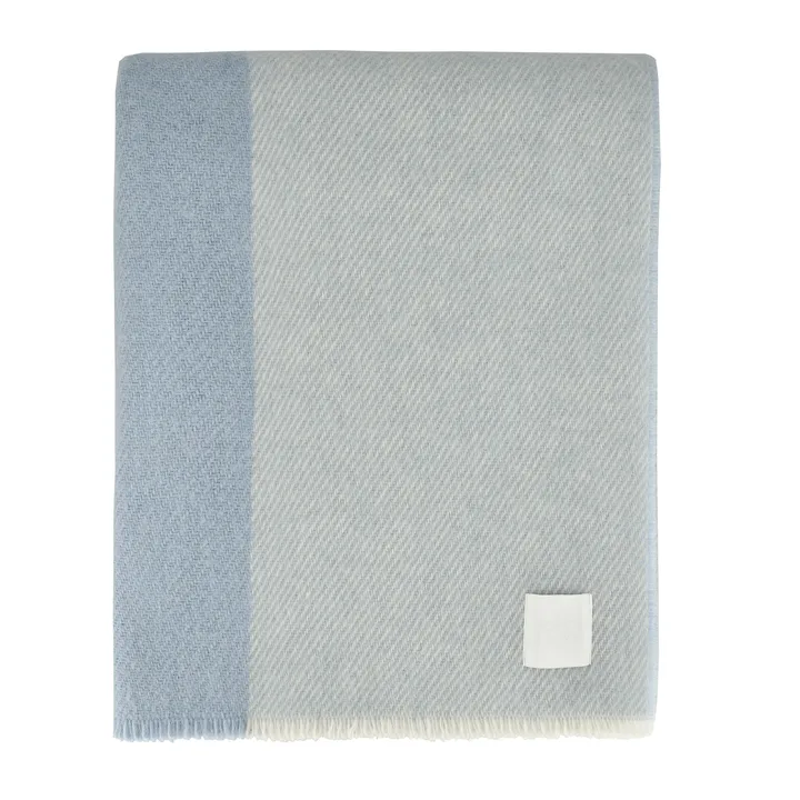 Row plaid in lana a righe - Azzurro chiaro, 120x185 cm - Scandi Living