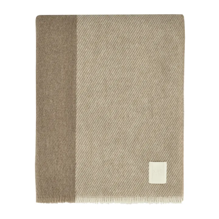 Row plaid in lana a righe - Beige, 120x185 cm - Scandi Living